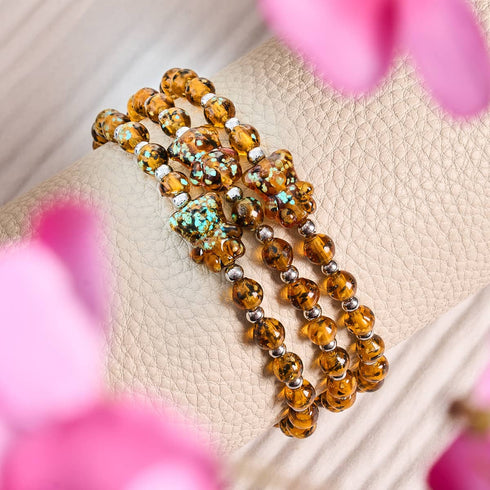 Ambre | Argent | Bracelet Ours en Verre Luciole